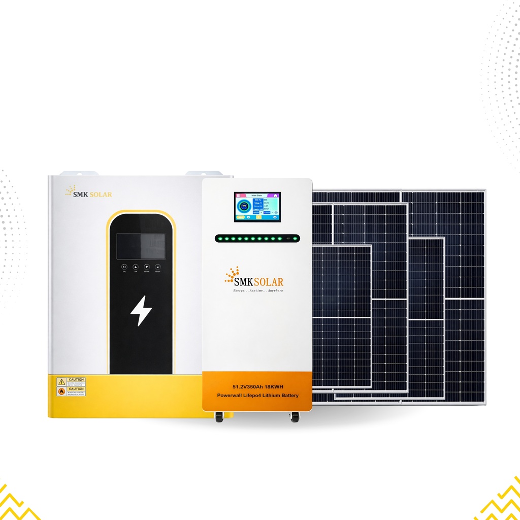 11KVA Hybrid Solar Inverter System with 18kWh 48V Lithium Battery & Solar panel