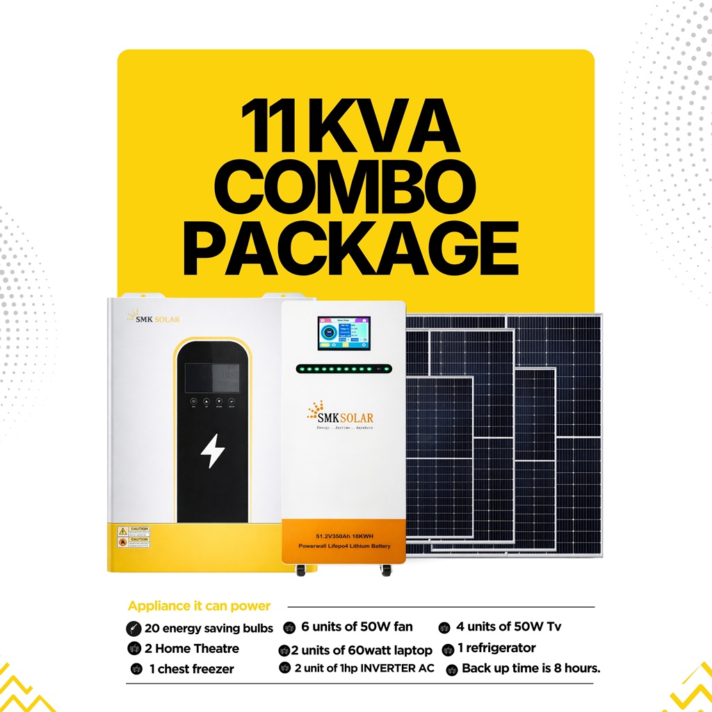 11KVA Hybrid Solar Inverter System with 18kWh 48V Lithium Battery