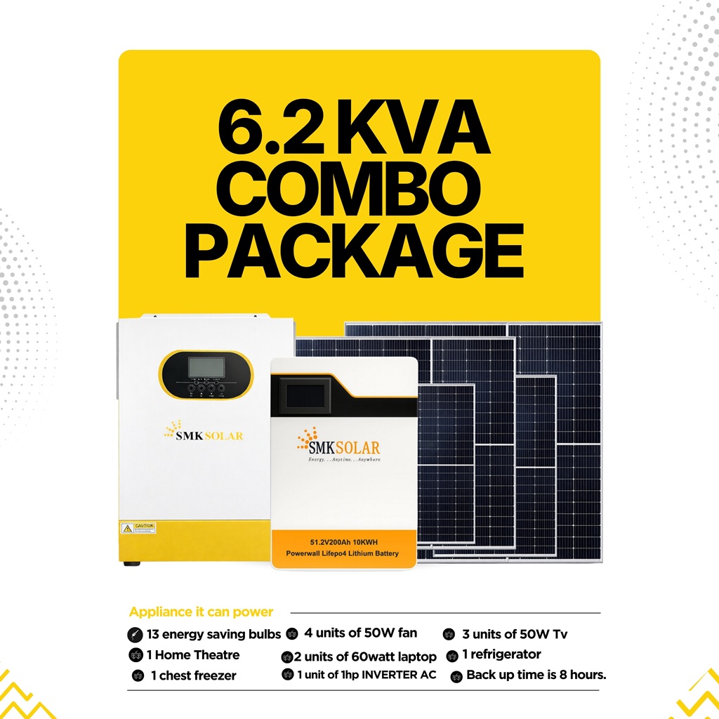 6.2KVA Hybrid Solar Inverter System with 10kWh 48V Lithium Battery