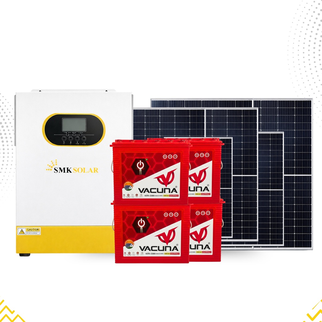 6.2KVA Hybrid Solar Inverter System with 4x 12V 220Ah Tubular Batteries & Solar panel
