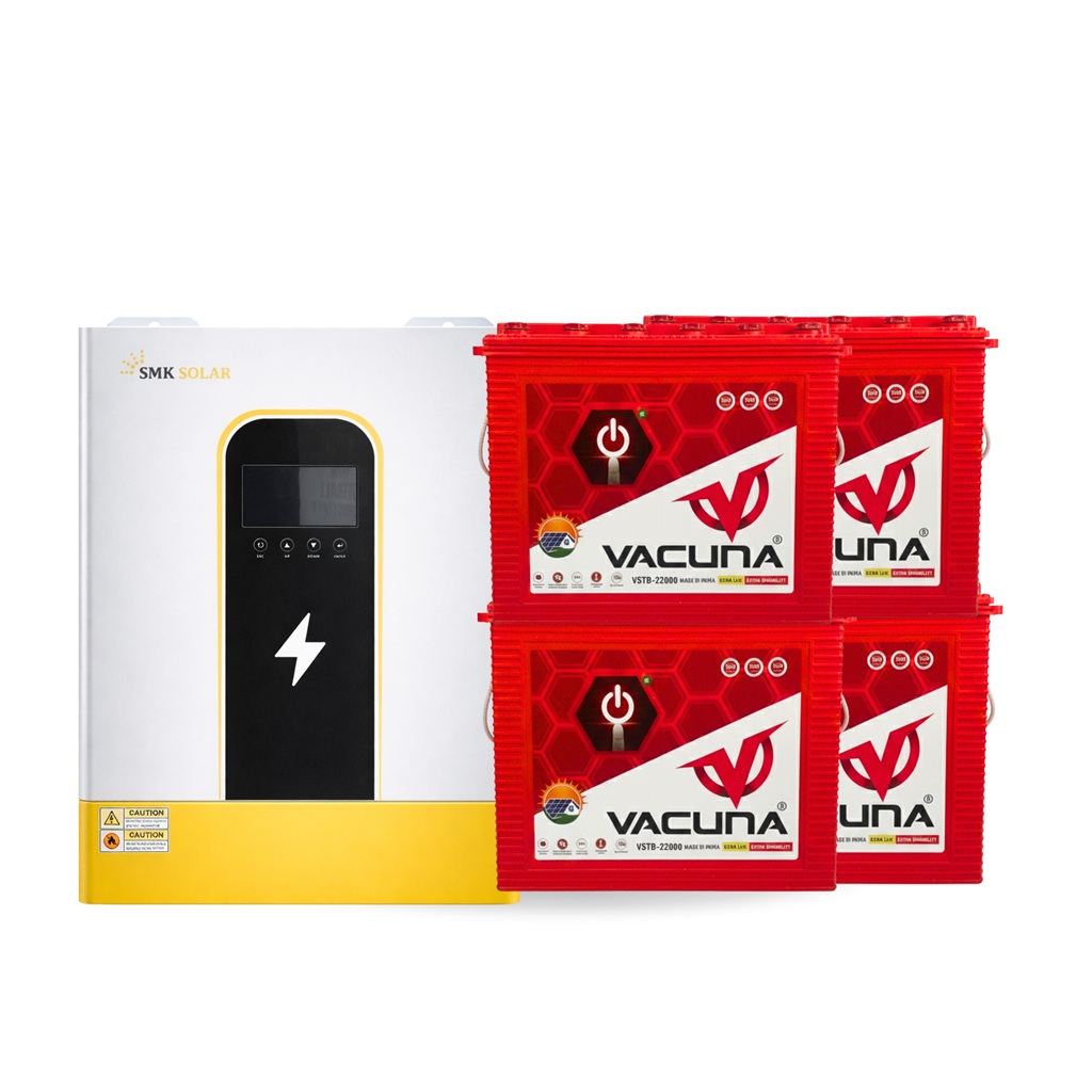 11KVA Hybrid Solar Inverter System with 4x 12V 220Ah Tubular Batteries