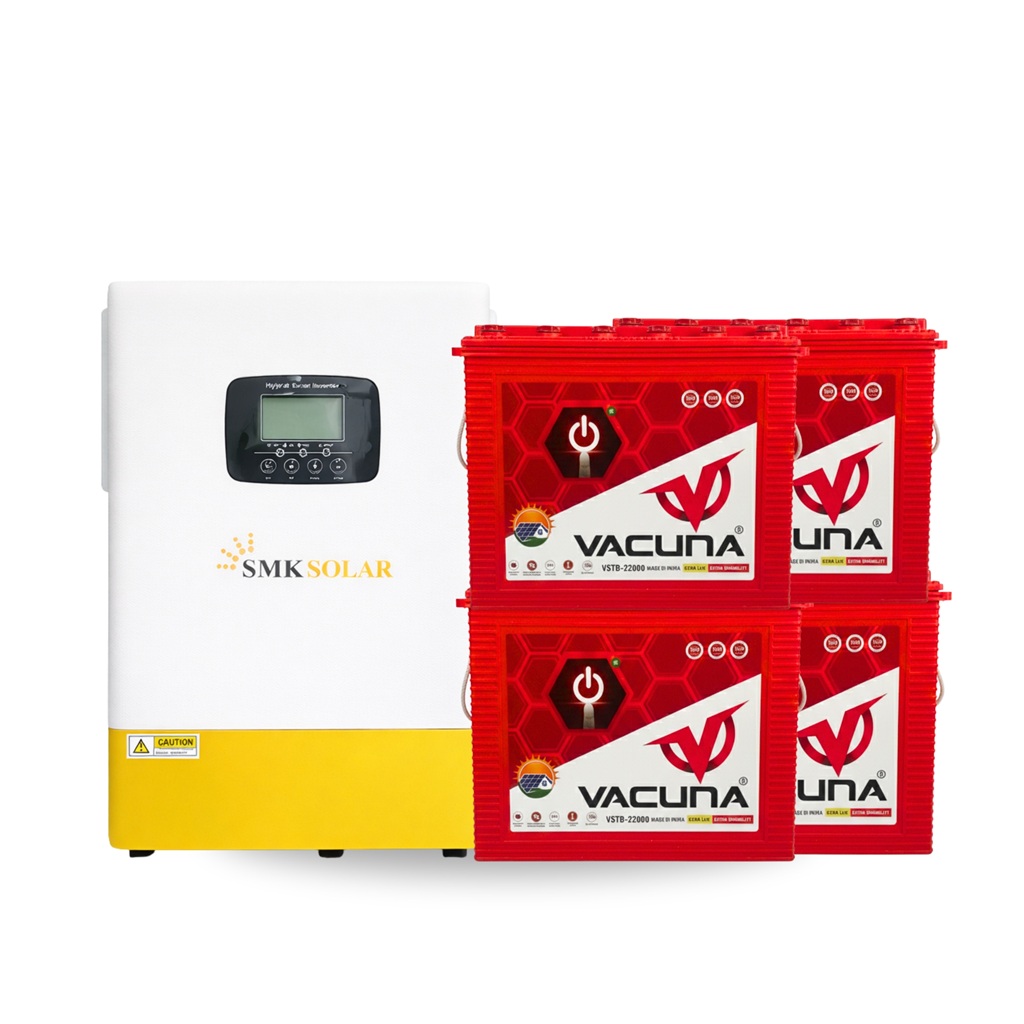 5.5KVA Hybrid Solar Inverter System with 4x 12V 220Ah Tubular Batteries