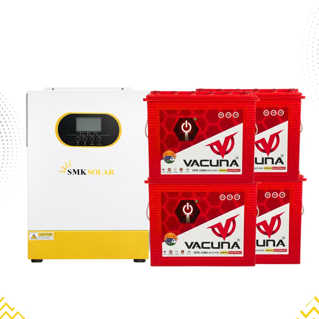 6.2KVA Hybrid Solar Inverter System with 4x 12V 220Ah Tubular Batteries