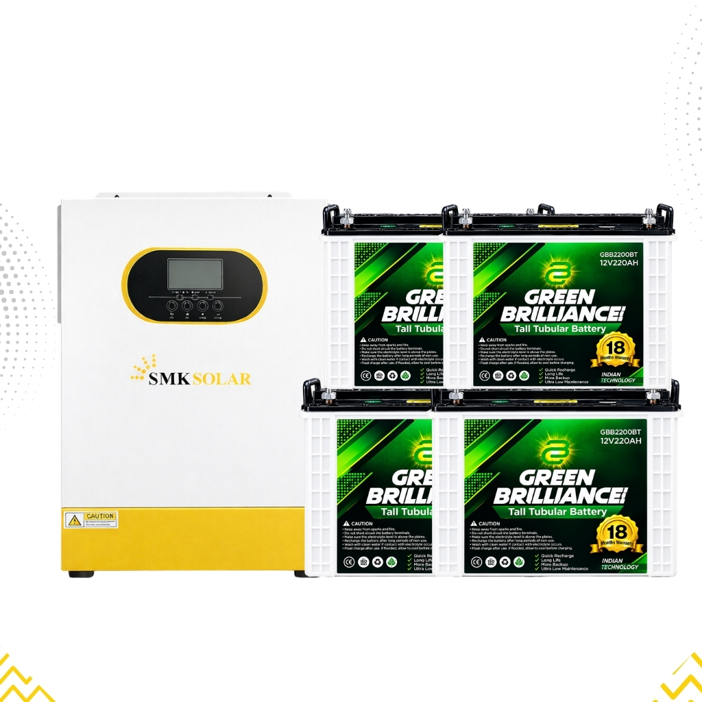 6.2KVA Solar Inverter & 4×12V 220AH Tubular Battery Package